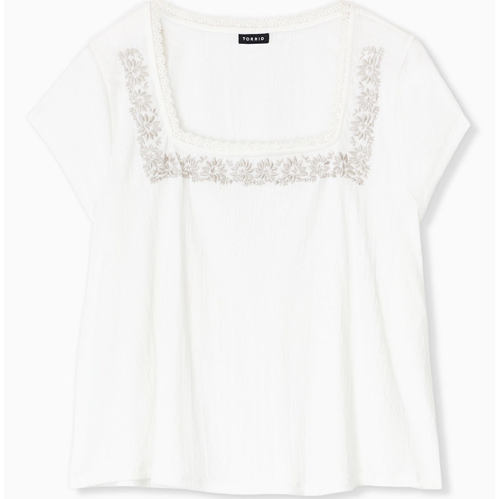 Torrid Crepe Embroidered Top NWT Size 2X